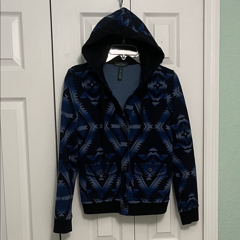 Ralph Lauren Navy Aztec Hoodie